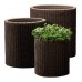 Горшок для цветов Keter Cylinder Planter Medium, 18 л, коричневый