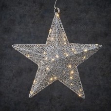 Звезда декоративная серебро, диам. 40 см, 50 led, "Luca Lighting"