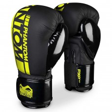 Боксерские перчатки Phantom APEX Elastic Neon Black/Yellow 14 унций