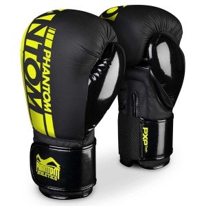 Боксерские перчатки Phantom APEX Elastic Neon Black/Yellow 14 унций Боксерские перчатки Phantom APEX Elastic Neon Black/Yellow 14 унций
