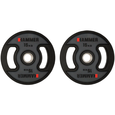 Олімпійські диски професійні Hammer PU Weight Discs 2*15 кг 4709