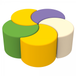 Комплект дитячих пуфів Веселка Kidigo 43025