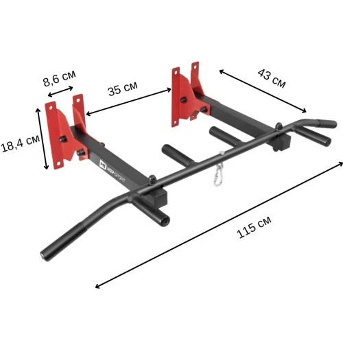 Турник универсальный на стену и потолок Hop-Sport HS-2006K с перчатками