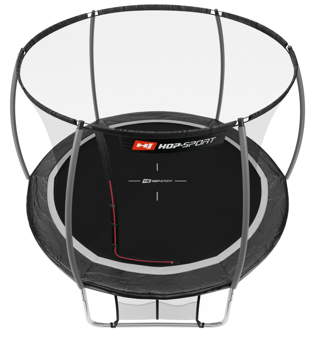 Батут Hop-Sport Premium 10ft (305см) черно-серый с внутренней сеткой