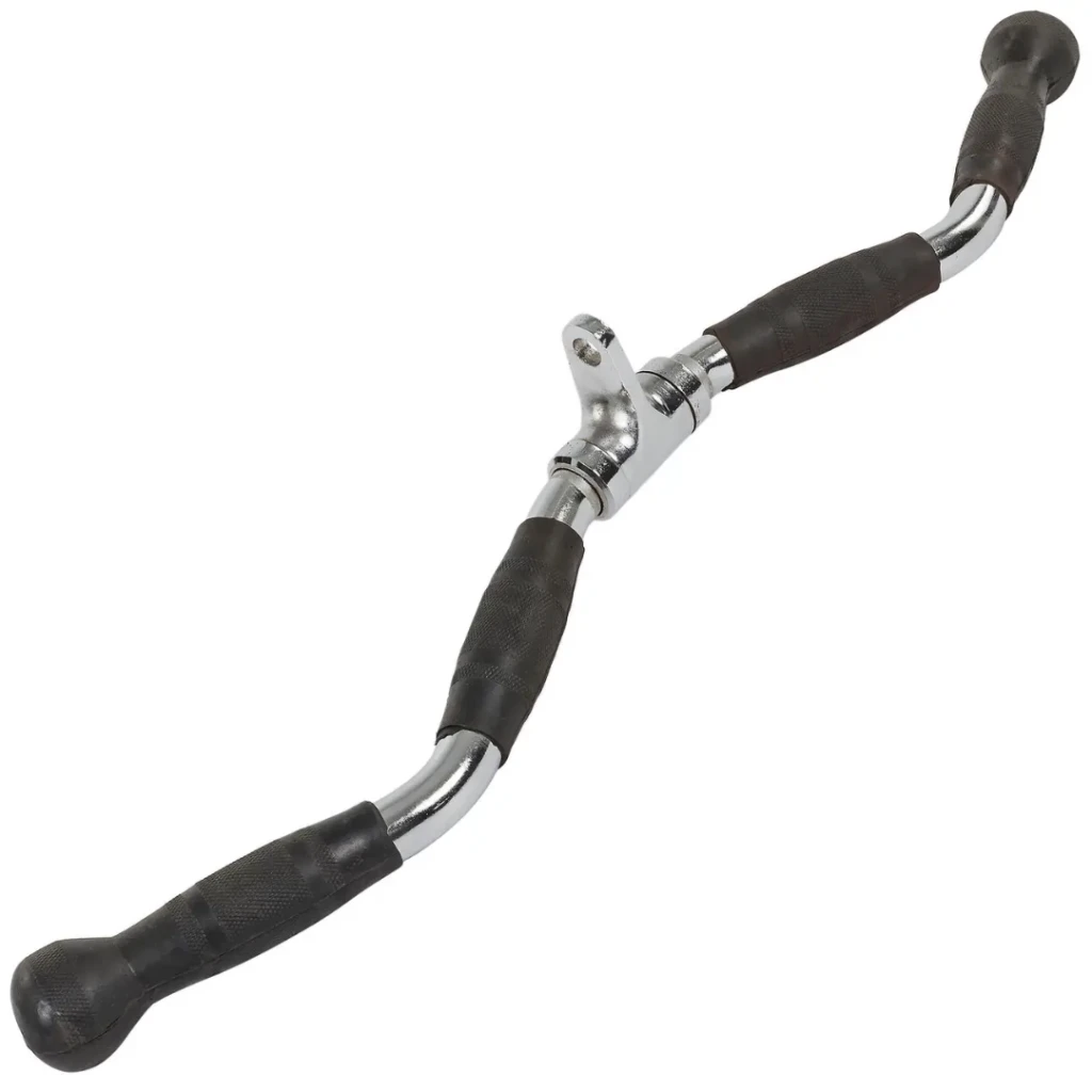 Ручка для верхней тяги York Fitness 70см W-образная с резиновыми рукоятками, хром