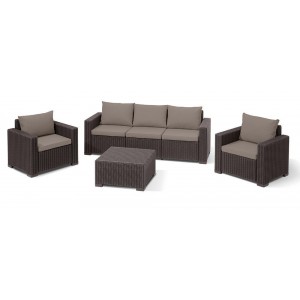 Комплект садовой мебели Keter California 3 seater, коричневый