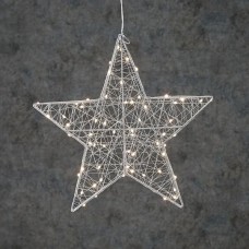Звезда декоративная серебряная, диам. 38 см, 60 led, "Luca Lighting"