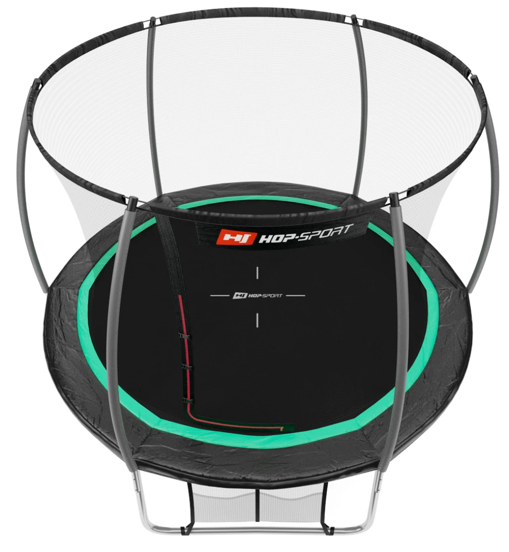 Батут Hop-Sport Premium 10ft (305 см) черно-зеленый с внутренней сеткой