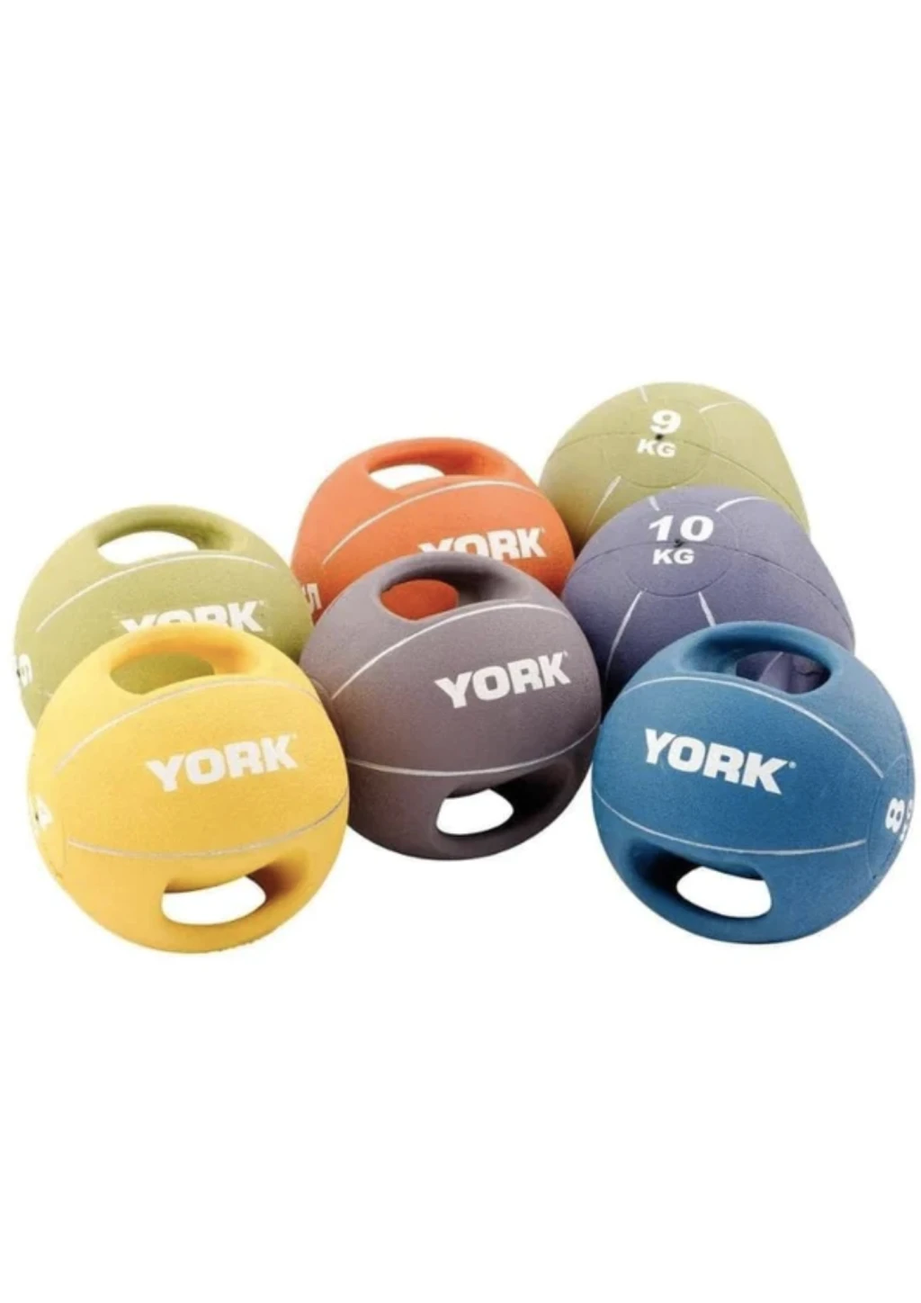 Мяч медбол 9 кг York Fitness с двумя ручками зеленый