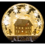 Прикраса декоративна настільна, 22 см, "Зимова сцена, будиночок", "Luca Lighting"