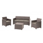Комплект садових меблів Keter Emma 3 seater set, стіл-скринька, бежевий