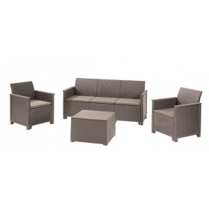 Комплект садовой мебели Keter Emma 3 seater set, стол-сундук, бежевый