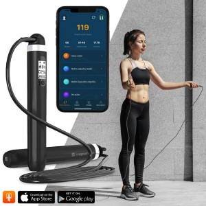 Умная скакалка с bluetooth inSPORTline Jumpsmart - черный 