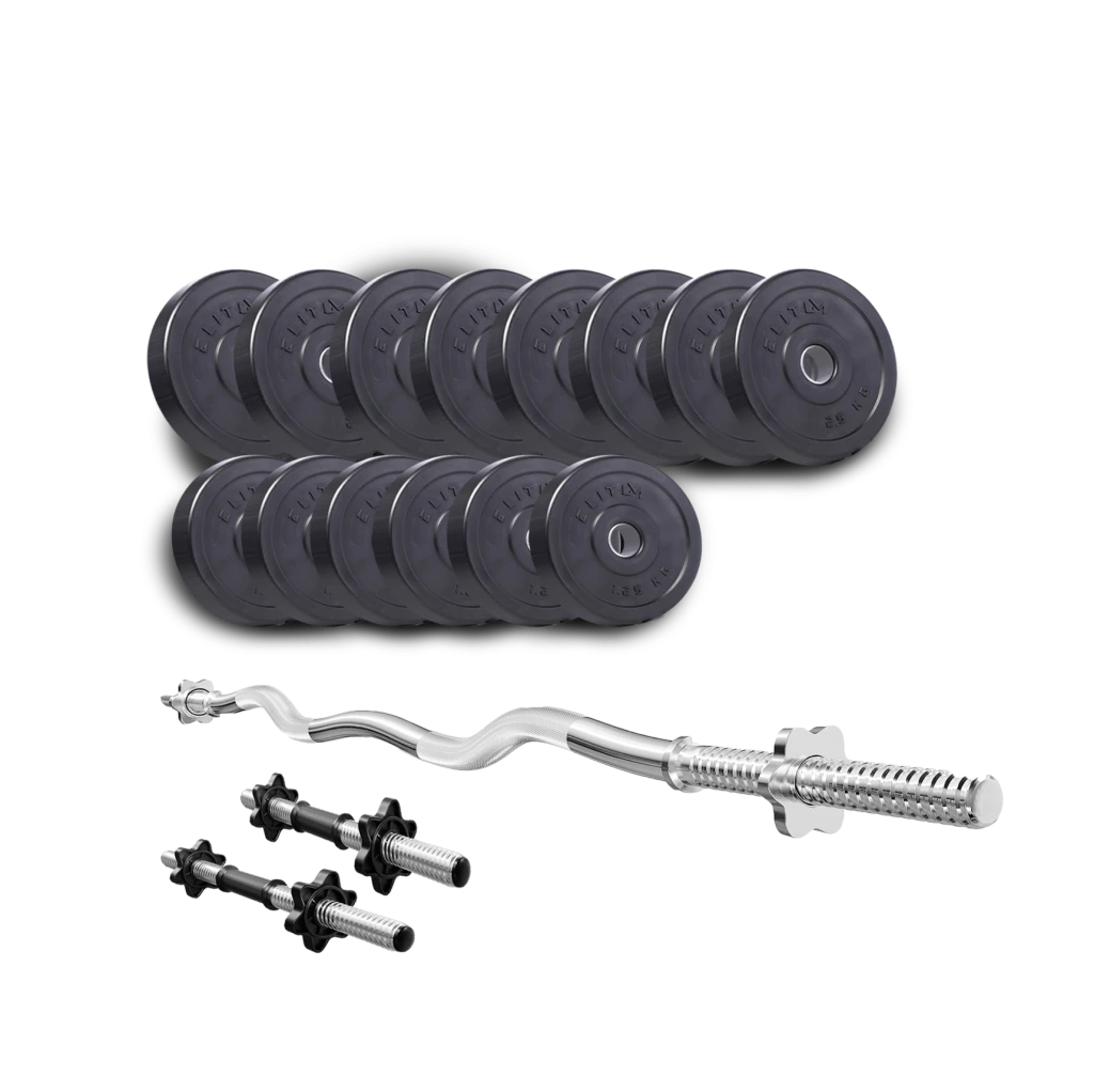 Набір Elitum Titan 36 кг зі штангою та гантелями 