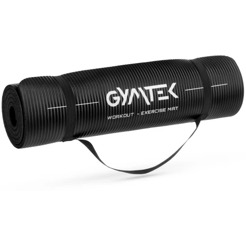 Коврик (мат) для йоги и фитнеса Gymtek NBR 1,5 см черный