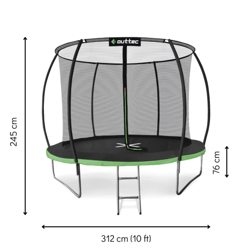 Батут Outtec Premium 10ft (312см) черно-зеленый с внутренней сеткой