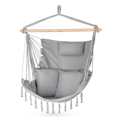 Бразильское кресло - гамак Outtec Boho XXL серый, хлопок