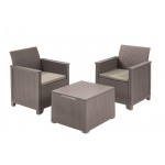 Комплект садових меблів Keter Emma balcony set, стіл-скринька, бежевий