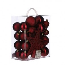 Комплект елочных шаров и украшений, 40 шт, "House of Seasons", цвет красный
