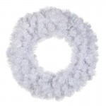 Вінок 45 см декоративний штучний Icelandic iridescent білий з блиском 