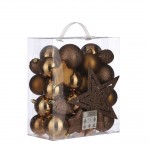Ялинкові пластикові кульки та прикраси "House of Seasons" комплект 40 шт, Ø 8/7/6 см мідні