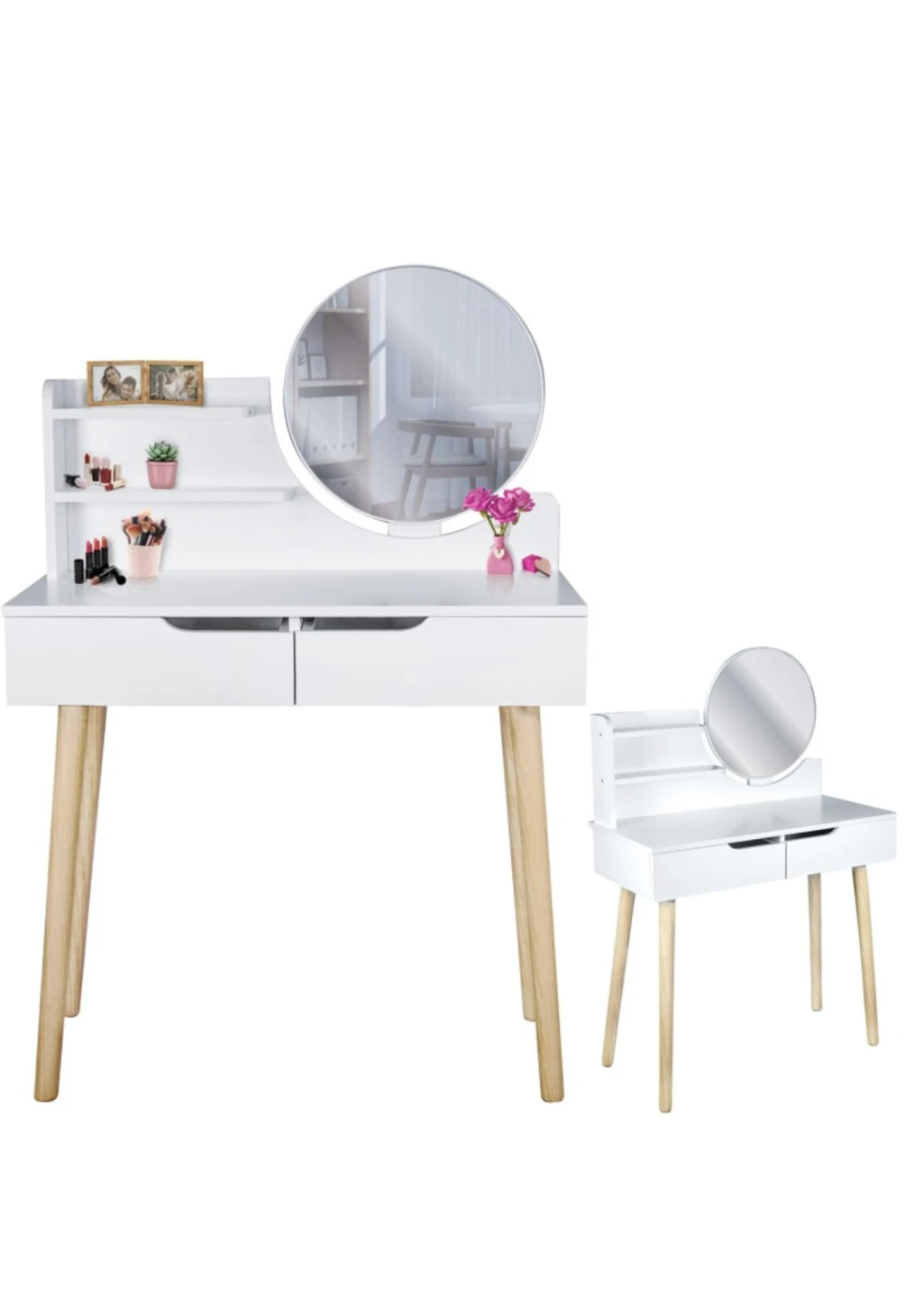 Туалетний столик Jumi Scandi з ящиками, білий 