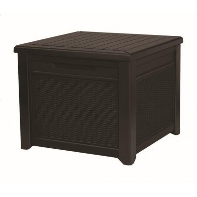 Стол-сундук PROSPERPLAST CUBE RATTAN 208 л, коричневый