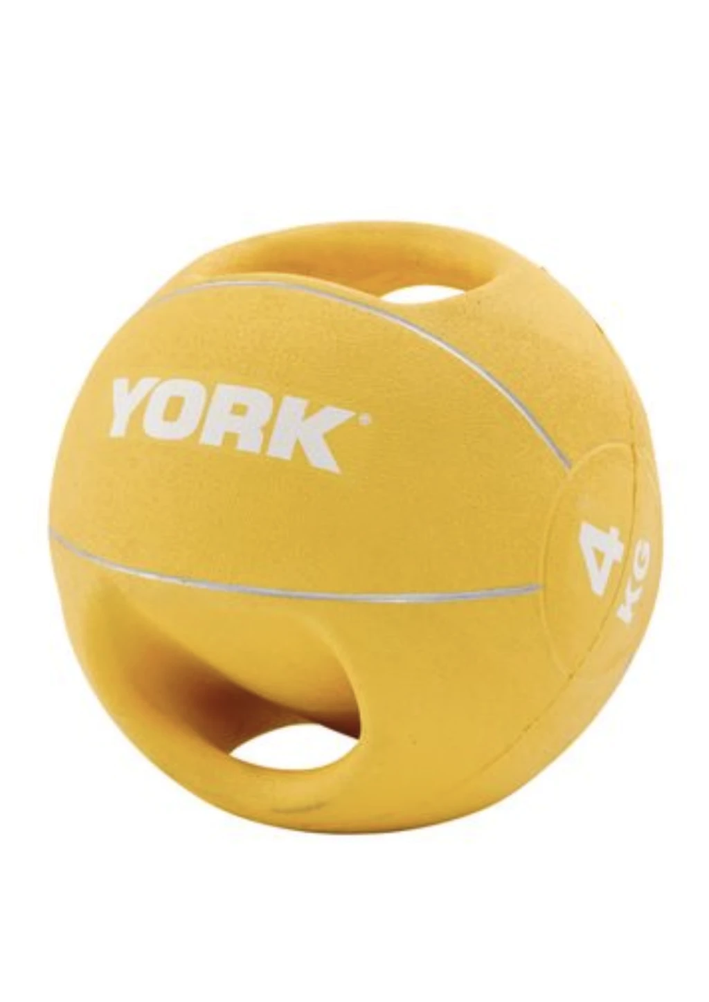 М'яч медбол 4 кг York Fitness з двома ручками, жовтий