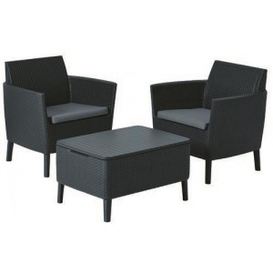 Комплект садовой мебели Keter Salemo balcony set, графит - прохладный серый