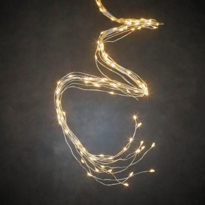Гирлянда "Охапка струн", "Luca", 2 м, серебряная струна, цвет теплый белый