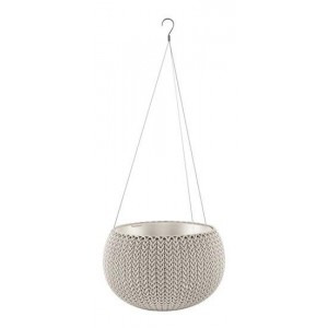 Подвесной горшок с кашпо для цветов Keter Cozies M, бежевый, 36 см