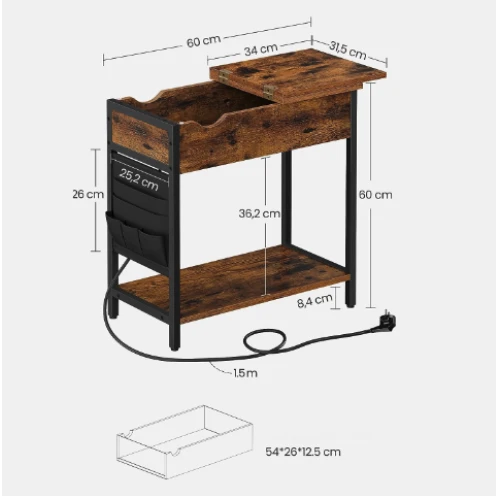 Журнальний столик Leobert Olmi USB вхід + розетка у стилі Loft