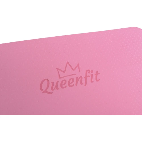 Коврик (мат) для фитнеса и йоги Queenfit Premium TPE 0,5 см розовый