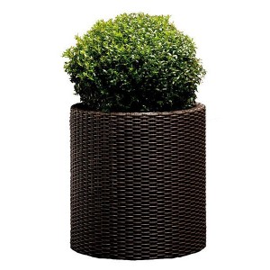 Горшок для цветов Keter 39 л. Cylinder Planter Large, коричневый