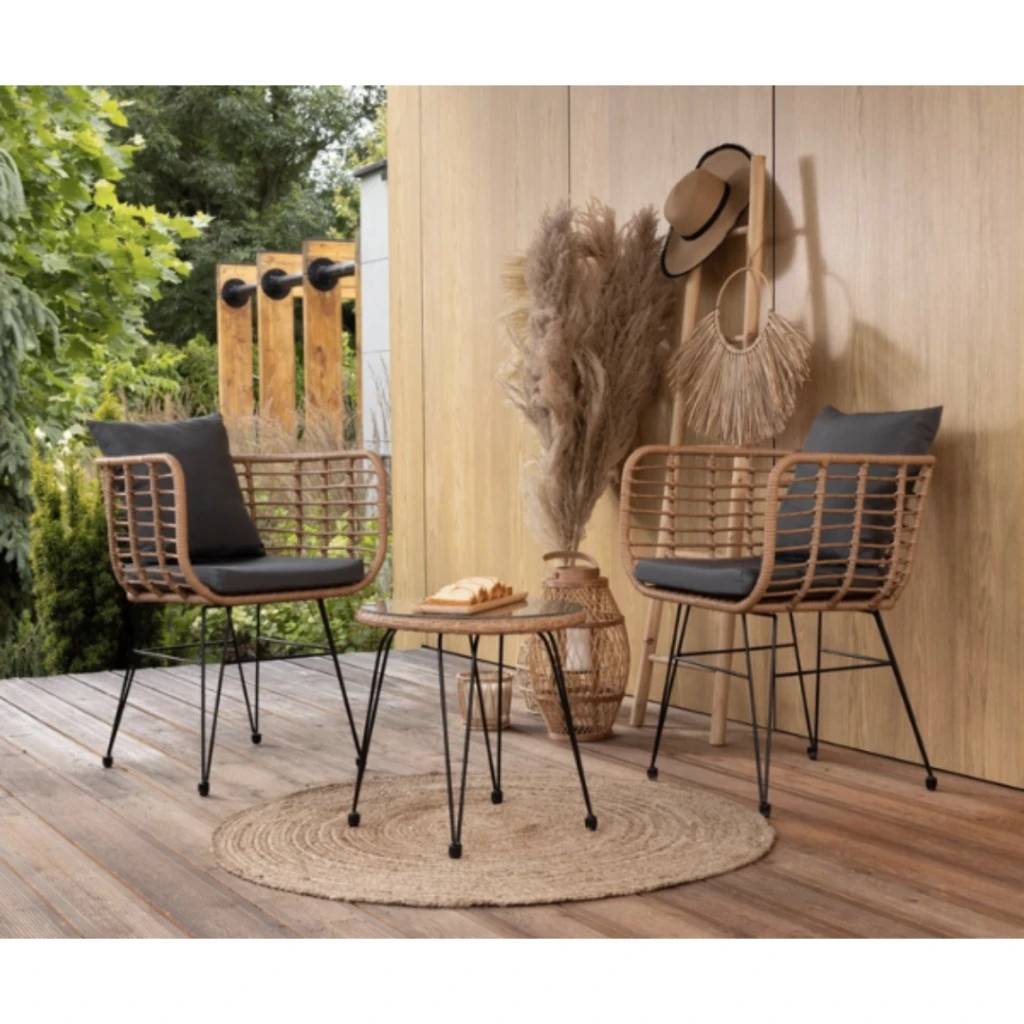 Набор садовой мебели Di Volio Savio стол и 2 стулья бежевый/темно-серый