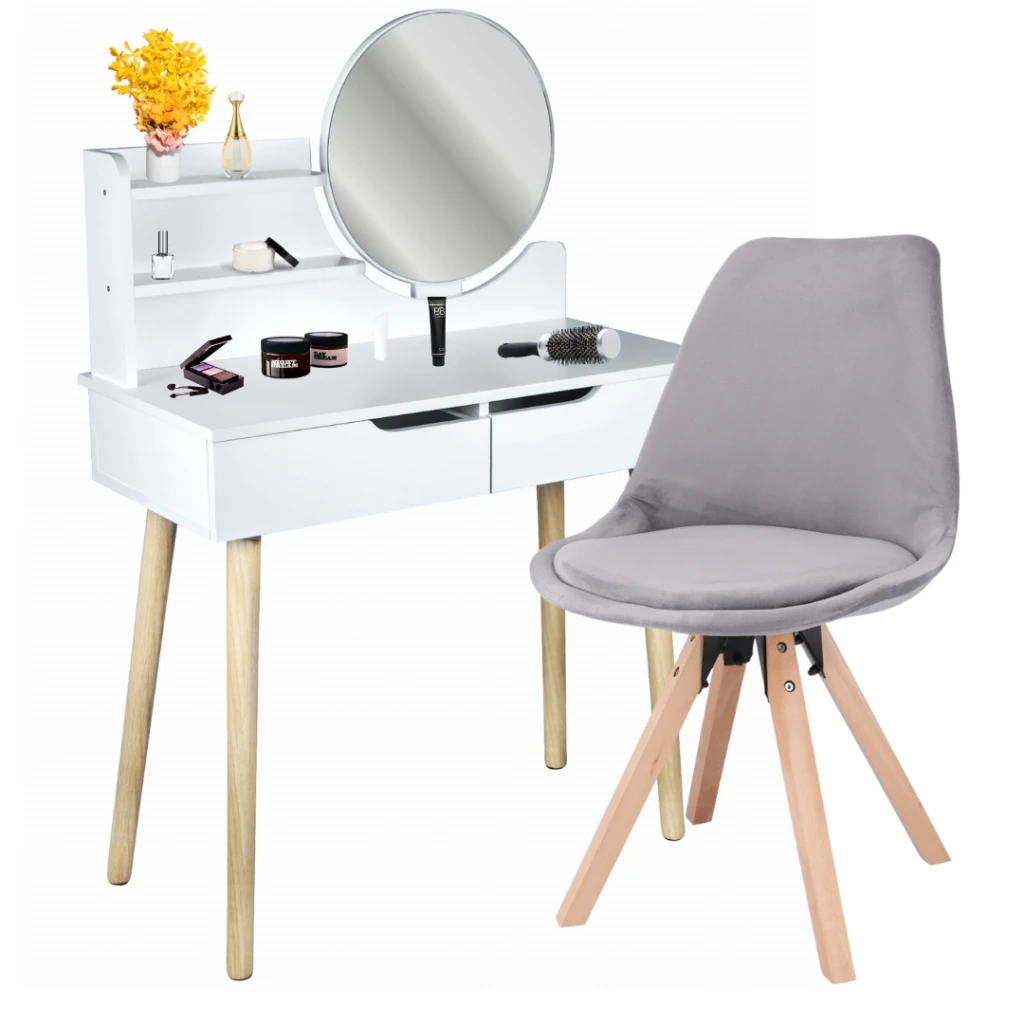 Туалетний столик Jumi SCANDI + крісло Saida сірий 