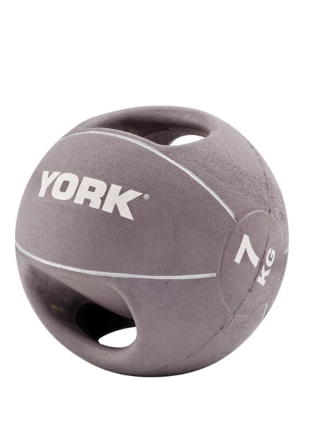 Мяч медбол 7 кг York Fitness с двумя ручками, серый