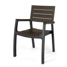 Стул пластиковый Harmony armchair, серо-коричневый Keter