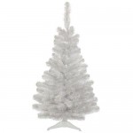 Сосна 90 см Icelandic iridescent біла з блиском з підставкою 