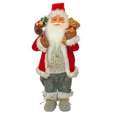 Фигурка новогодняя Санта Клаус, 61 см (Красный / Черный / Серый) Time Eco