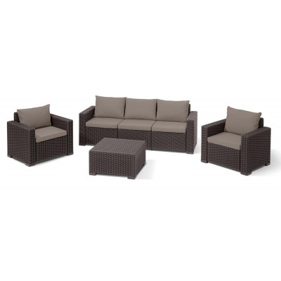 Комплект садових меблів California 3 seater, коричневий 