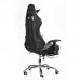 Кресло Special4You ExtremeRace black/white with footrest (E4732)