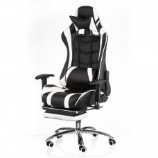 Крісло Special4You ExtremeRace black / white with footrest (E4732) 