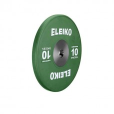 Олимпийский диск Eleiko 3001119-10 для соревнований по тяжелой атлетике 10 кг цветной (d-50 мм), каучук