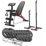 Набор Hop-Sport Strong 76 кг со скамьей HS-1035 и стойками 1002L