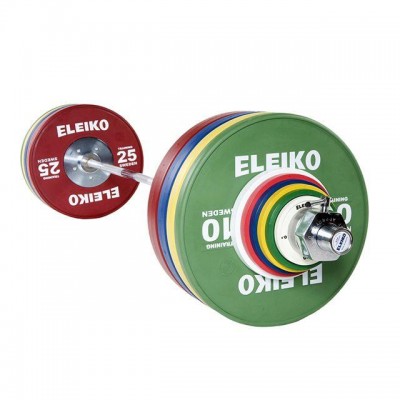 Олимпийская тренировочная штанга в сборе Eleiko 3001238 190 кг цветная