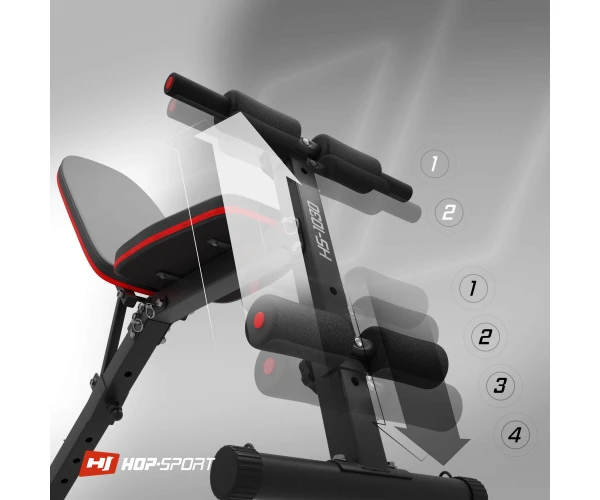 Скамья тренировочная Hop-Sport HS-1030 с фиксатором для ног - фото 3