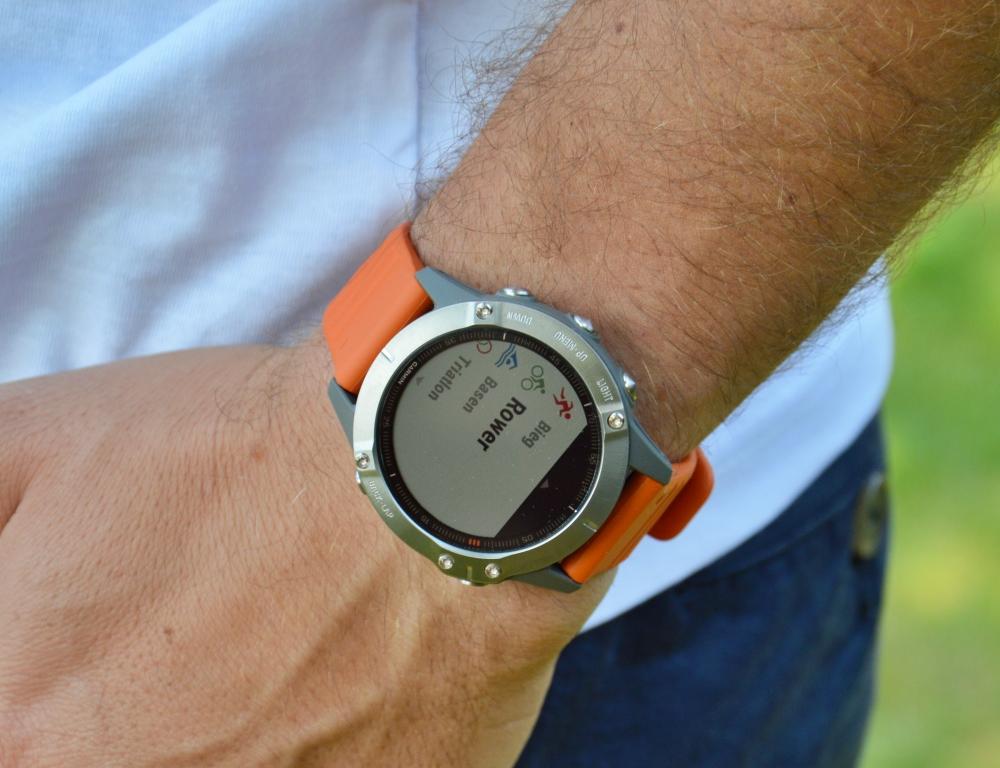 Спортивные часы Garmin Fenix 6 Titanium with Ember Orange Band 010-02158-14 - фото 1